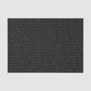 Jane Austen Text Black en White Tissue Paper Tissuepapier