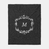 Jane Austen Text Black Persoonlijke tapebanket Fleece Deken (Voorkant)