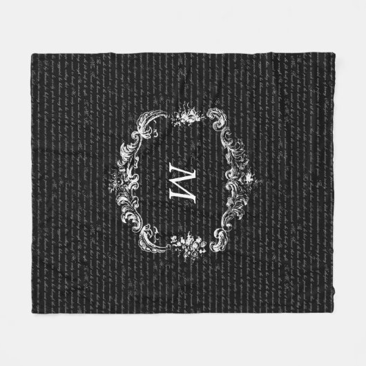 Jane Austen Text Black Persoonlijke tapebanket Fleece Deken (Voorkant (Horizontaal))
