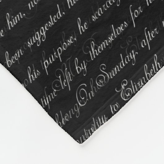 Jane Austen Text Black Persoonlijke tapebanket Fleece Deken (Hoek)