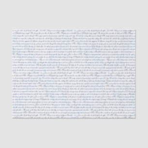 Jane Austen Text White Blue Tissue Paper Tissuepapier