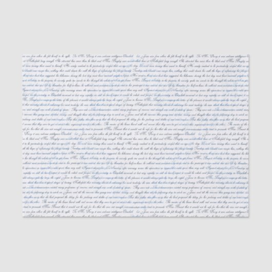 Jane Austen Text White Blue Tissue Paper Tissuepapier (Voorkant)
