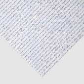 Jane Austen Text White Blue Tissue Paper Tissuepapier (Detail)
