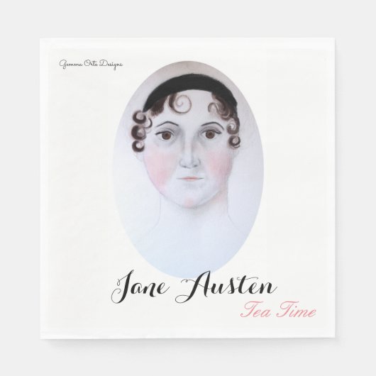 Jane Austen theetijdpapier servet. Servetten (Voorkant)