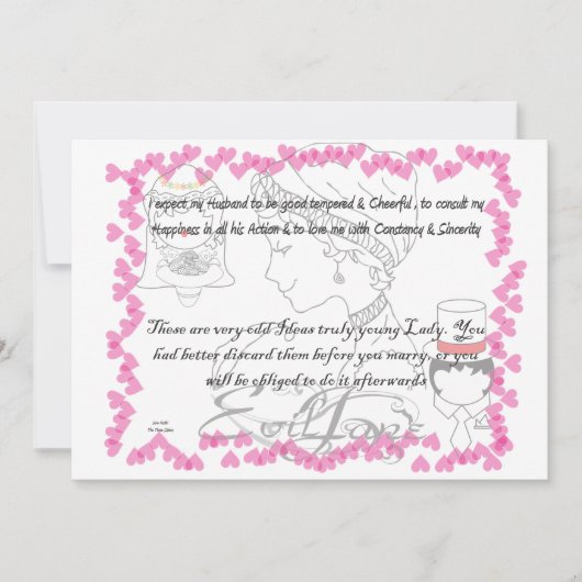 Jane Austen Trouwkaart Kaart (Voorkant)