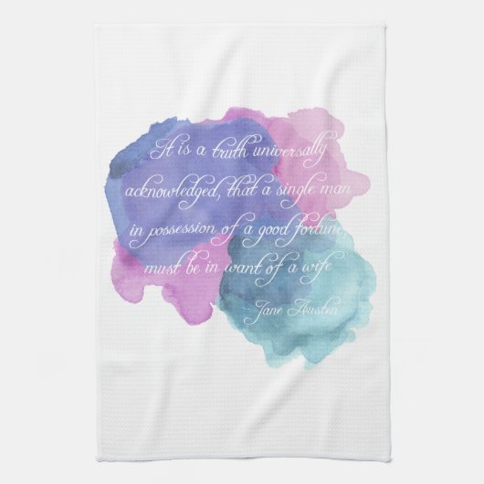 Jane Austen- Truth universeel erkend Theedoek (Verticaal)