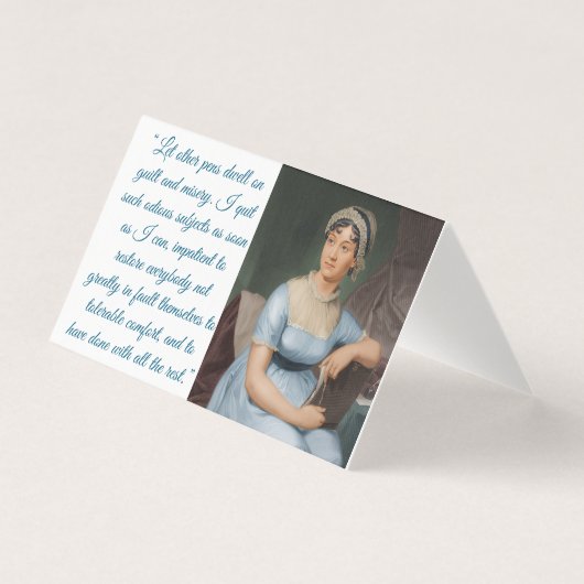 Jane Austen w/ quote (blue) Folded Card Kaart (Voorkant)