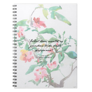 Jane Austen Waterverf Rozen Citaat Notitieboekje Notitieboek