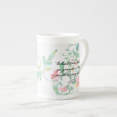Jane Austen Waterverf Rozen Quote Bone China Mok (Voorkant rechts)