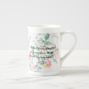 Jane Austen Waterverf Rozen Quote Bone China Mok