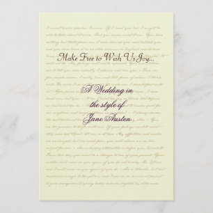 Jane Austen Wedding Celebration Quotes Kaart