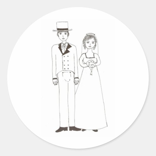 Jane Austen Wedding Ronde Sticker (Voorkant)