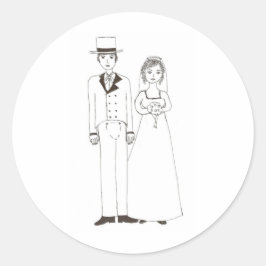 Jane Austen Wedding Ronde Sticker
