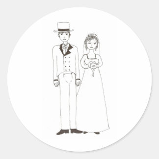 Jane Austen Wedding Ronde Sticker