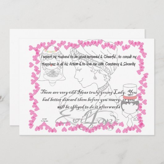 Jane Austen Wedding Uitnodiging (Voorkant / Achterkant)