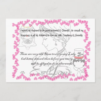 Jane Austen Wedding Uitnodiging