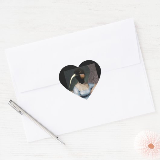 Jane Austen with bird head Hart Sticker (Envelop)