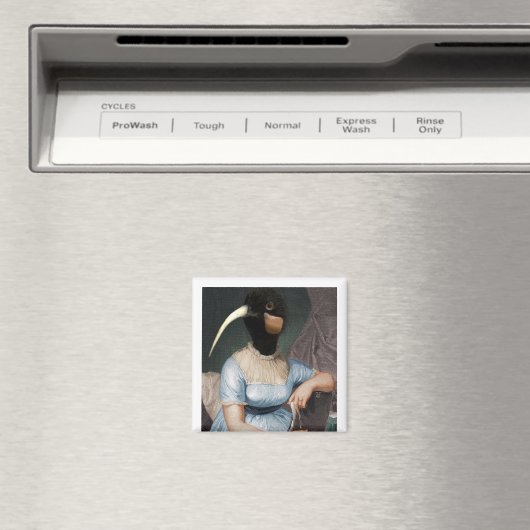 Jane Austen with bird head Magneet (Insitu (Vaatwasser))