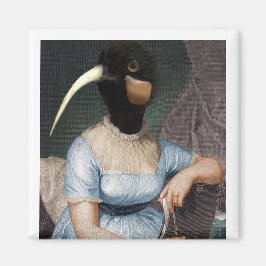 Jane Austen with bird head Magneet