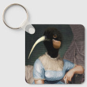 Jane Austen with bird head Sleutelhanger (Voorkant)