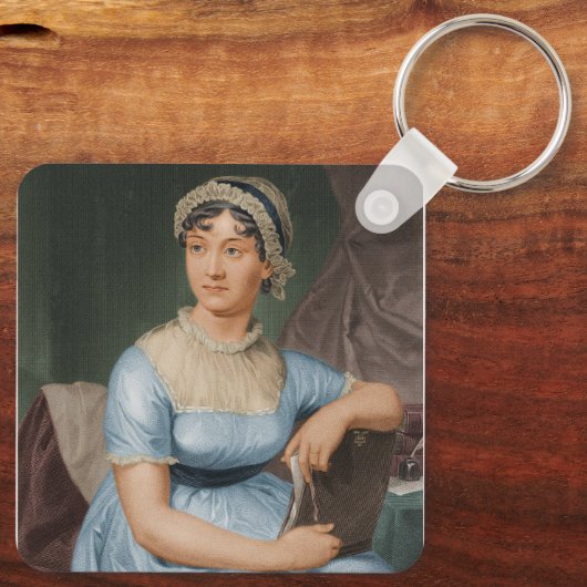 Jane Austen with bird head Sleutelhanger (Achterkant)