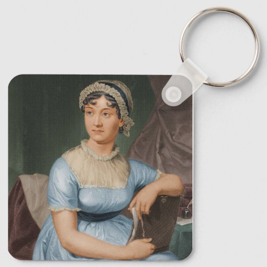 Jane Austen with bird head Sleutelhanger (Achterkant)