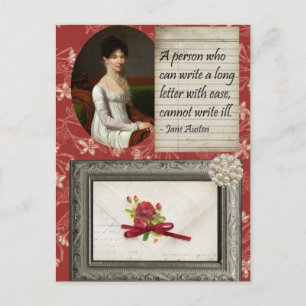 Jane Austen Writing Geïnspireerd design Briefkaart