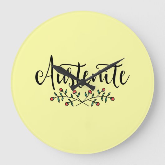 Jane Austen Yellow Floral Austenite Grote Klok (Voorkant)