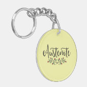 Jane Austen Yellow Floral Austenite Sleutelhanger (Voorkant Links)
