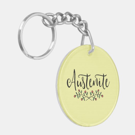 Jane Austen Yellow Floral Austenite Sleutelhanger (Voorkant Links)