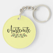 Jane Austen Yellow Floral Austenite Sleutelhanger (Achterkant)
