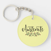 Jane Austen Yellow Floral Austenite Sleutelhanger (Voorkant)