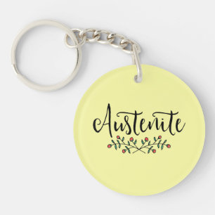 Jane Austen Yellow Floral Austenite Sleutelhanger