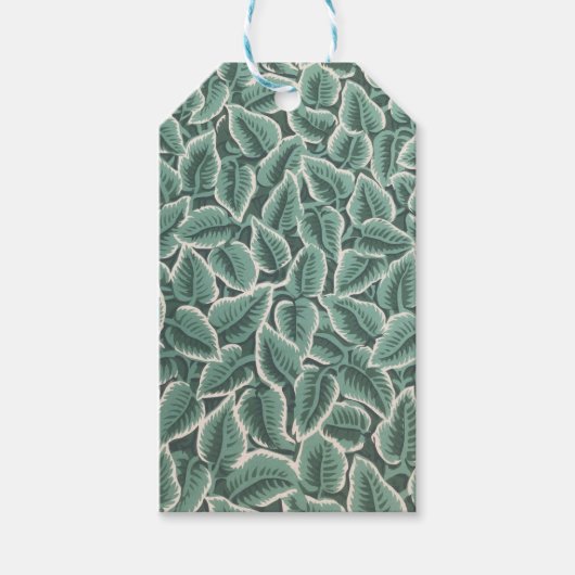 Jane Austens behang met bladprint Cadeaulabel (Voorkant)