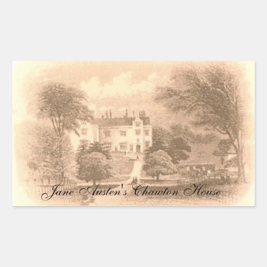 Jane Austen's Chawton House Rechthoekige Sticker (Voorkant)