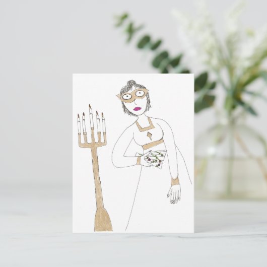 Jane Austen's Creepy Mask Ball Briefkaart (Staand voorkant)