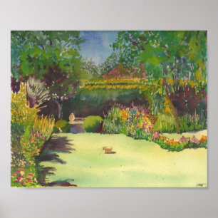 Jane Austen's Garden II Waterverf Print