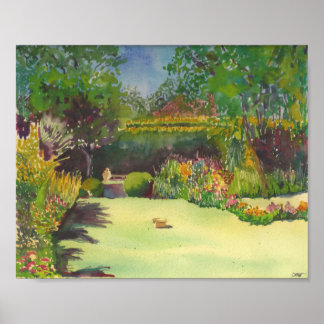 Jane Austen's Garden II Waterverf Print