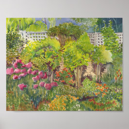 Jane Austen's Garden Waterverf Print
