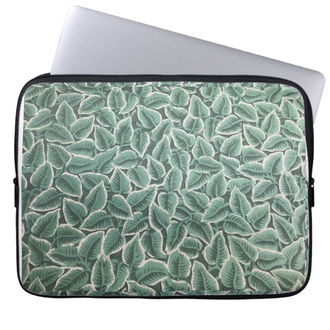 Jane Austen's Home Leaf Wallpaper Laptop Sleeve (Voorkant)
