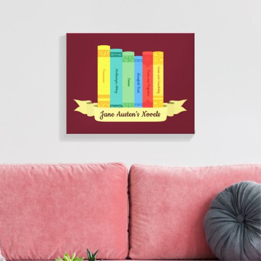 Jane Austen's Novels III Canvas Afdruk (Insitu (Woonkamer))