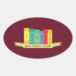 Jane Austen's Novels III Ovale Sticker