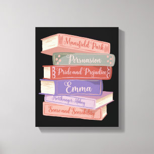 Jane Austen's Novels V Canvas Afdruk
