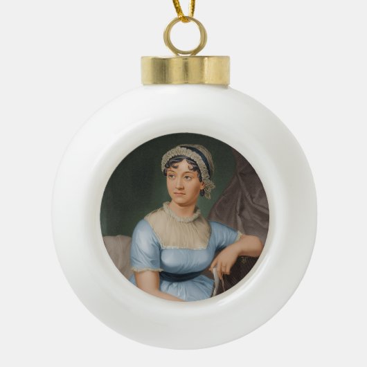 Jane Austen's  Portrait Keramische Bal Ornament (Voorkant)