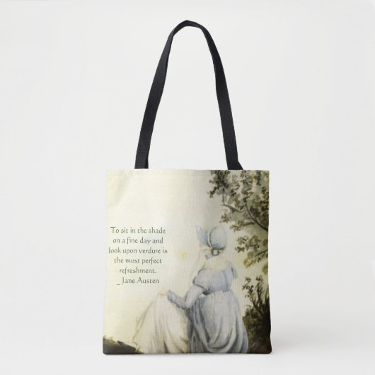 Jane Austen's Portrait +quote Tote Bag (Voorkant)