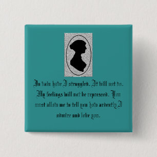 Jane Austen's Pride Vierkante Button 5,1 Cm