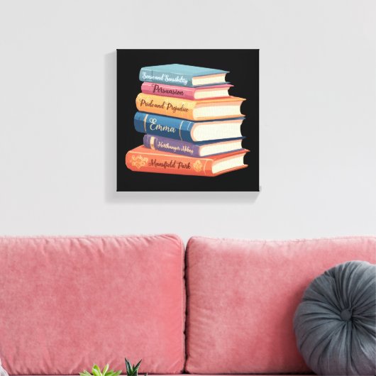 Jane Austen's romans VII Canvas Afdruk (Insitu (Woonkamer))