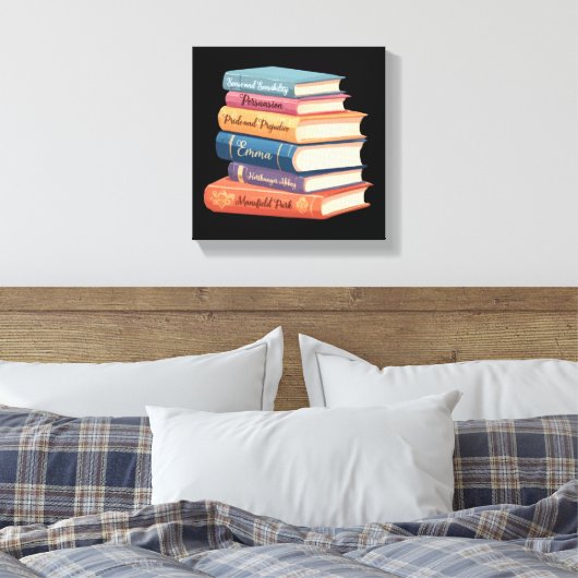 Jane Austen's romans VII Canvas Afdruk (Insitu (Slaapkamer))