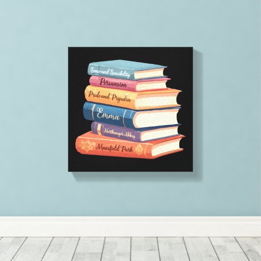 Jane Austen's romans VII Canvas Afdruk (Insitu (Houten vloer))