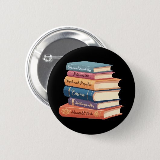 Jane Austen's romans VII Ronde Button 5,7 Cm (Voorkant /achterkant)